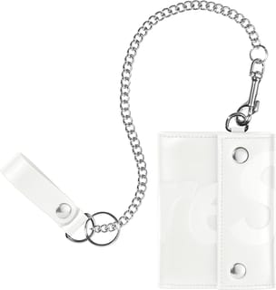 Leather Chain Wallet White