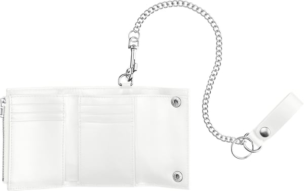 Leather Chain Wallet - White (detail)