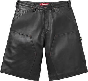 Leather Double Knee Painter Short Black
