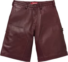 Leather Double Knee Painter Short Burgundy