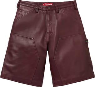 Leather Double Knee Painter Short Burgundy