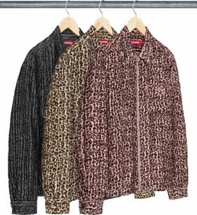 Leopard Frayed Zip Up Shirt