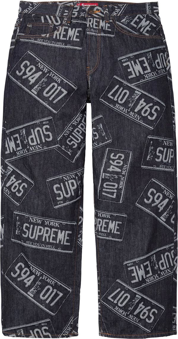 License Plate Baggy Jean - Rigid Indigo (front)