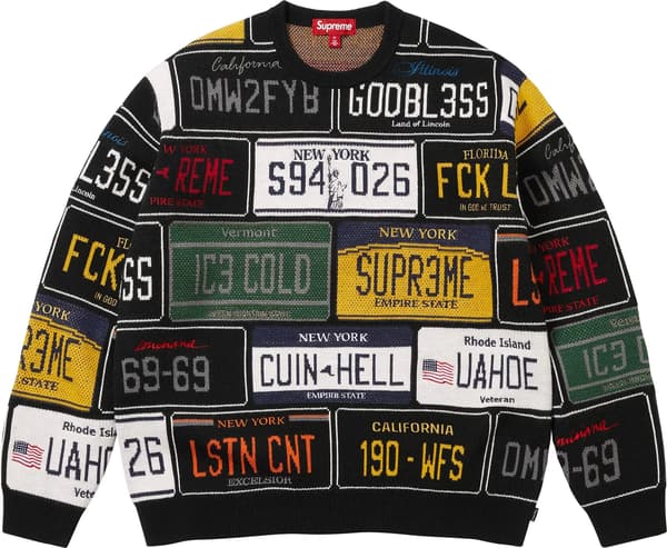 License Plate Sweater - Black (front)