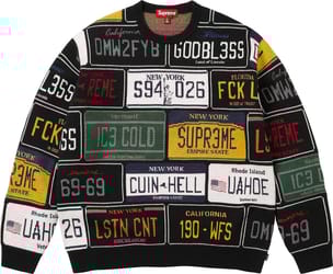 License Plate Sweater Black