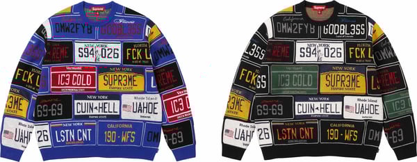 License Plate Sweater - Group Shot