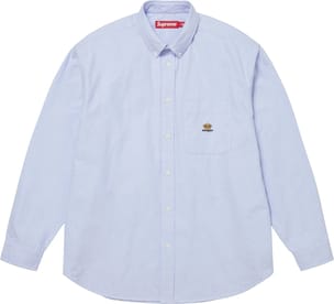 Loose Fit Flannel Oxford Shirt Light Blue