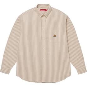 Loose Fit Oxford Shirt Tan Stripe