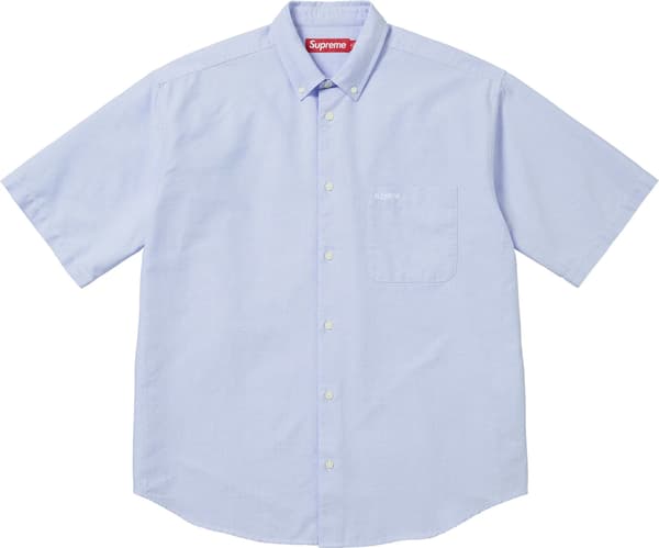 Loose Fit Oxford S/S Shirt - Light Blue (front)