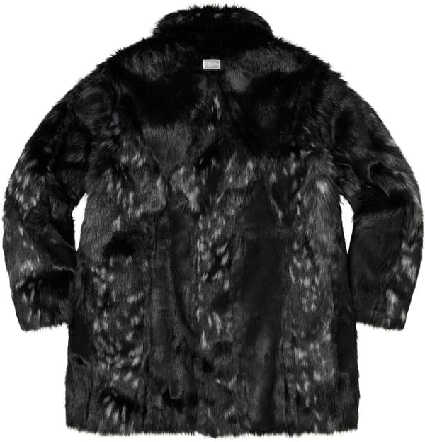 Lynx Faux Fur WINDSTOPPER® Overcoat - Black (detail)