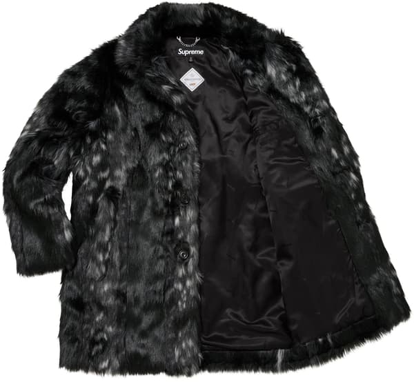 Lynx Faux Fur WINDSTOPPER® Overcoat - Black (detail)