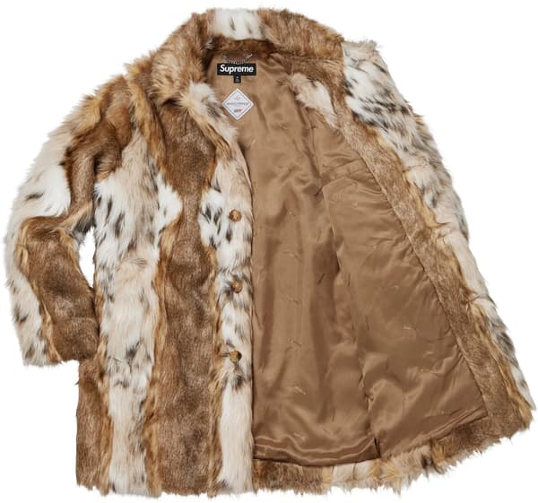 Lynx Faux Fur WINDSTOPPER® Overcoat - Tan (detail)