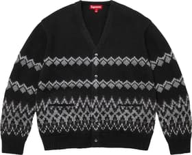 Metallic Fair Isle Cardigan Black