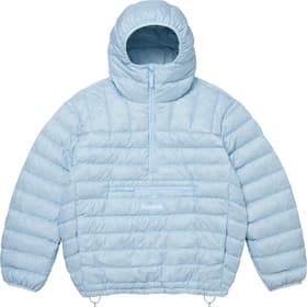 Micro Down Half Zip Hooded Pullover Light Blue