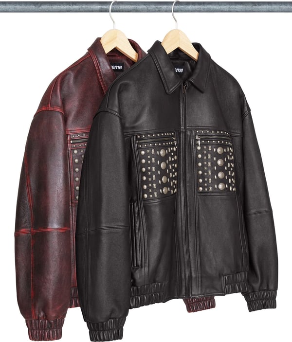 Multi Studded Leather Jacket  - Group Shot