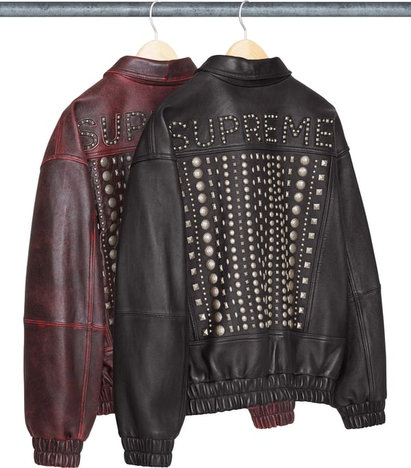 Multi Studded Leather Jacket  - Group Shot