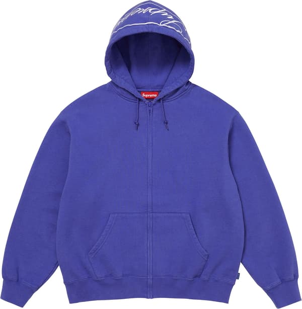 Oval Zip Up Hooded Sweatshirt - Royal (front)