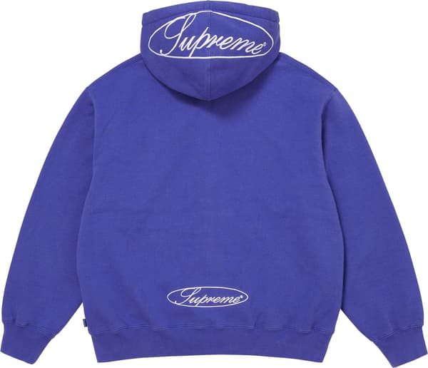 Oval Zip Up Hooded Sweatshirt - Royal (detail)