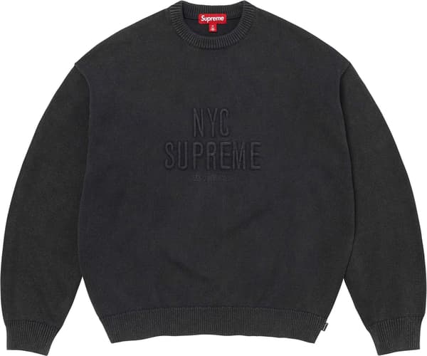 Overdyed Raised Sweater - Black (front)