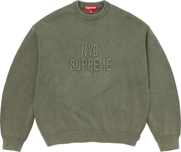 Overdyed Raised Sweater - Olive (front)