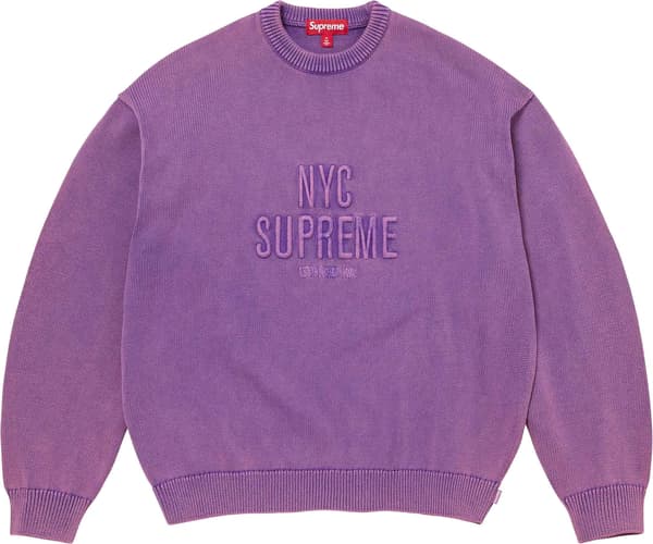 Overdyed Raised Sweater - Purple (front)