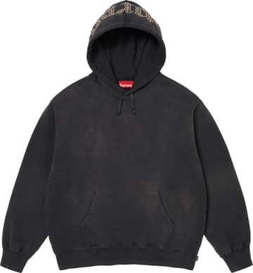 Overdyed Studded Hooded Sweatshirt Black
