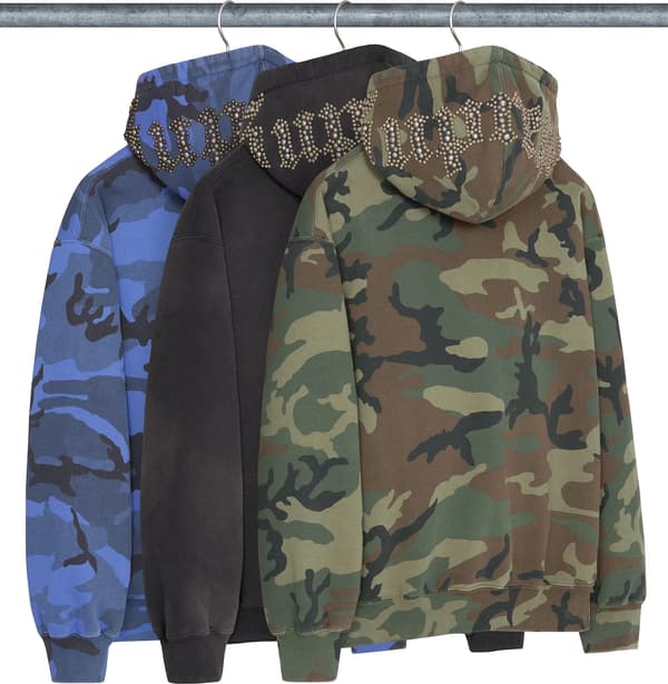 Overdyed Studded Hooded Sweatshirt - Group Shot