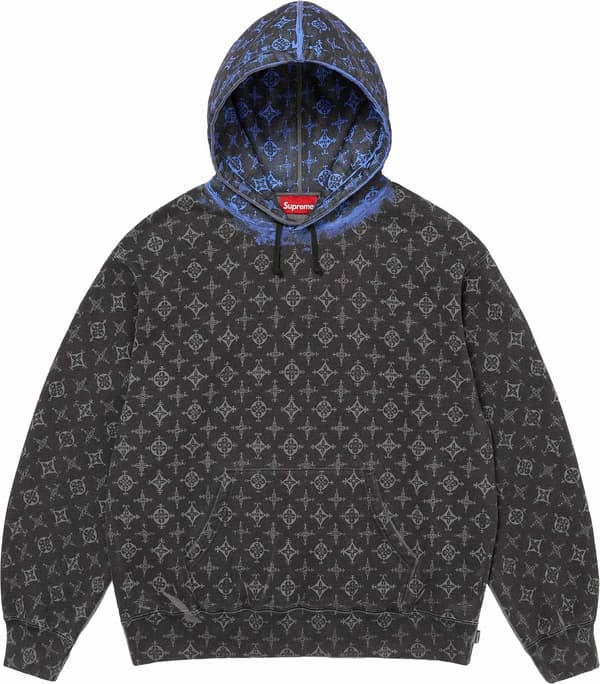 Overprint Fade Hooded Sweatshirt - Charcoal (front)