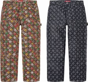 Overprint Jacquard Double Knee Denim Painter Pant