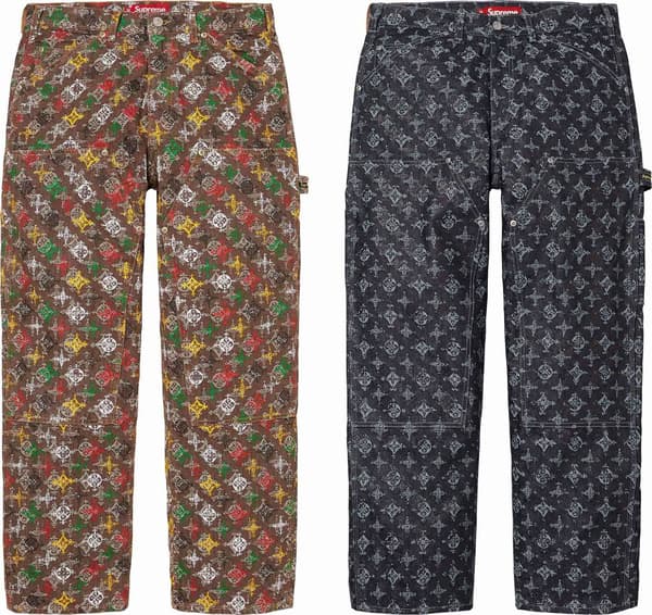 Overprint Jacquard Double Knee Denim Painter Pant - Group Shot