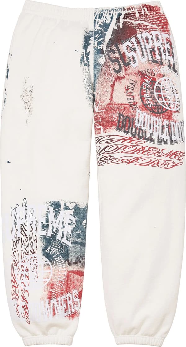 Overprint Sweatpant - White (front)