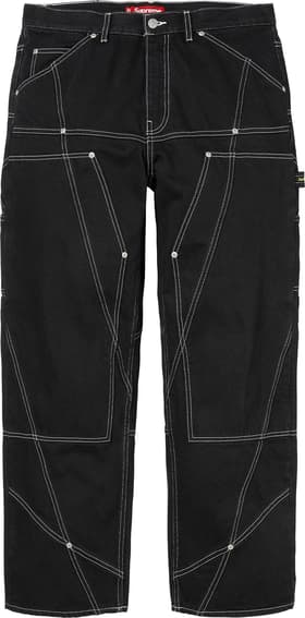 Paneled Double Knee Painter Pant Black