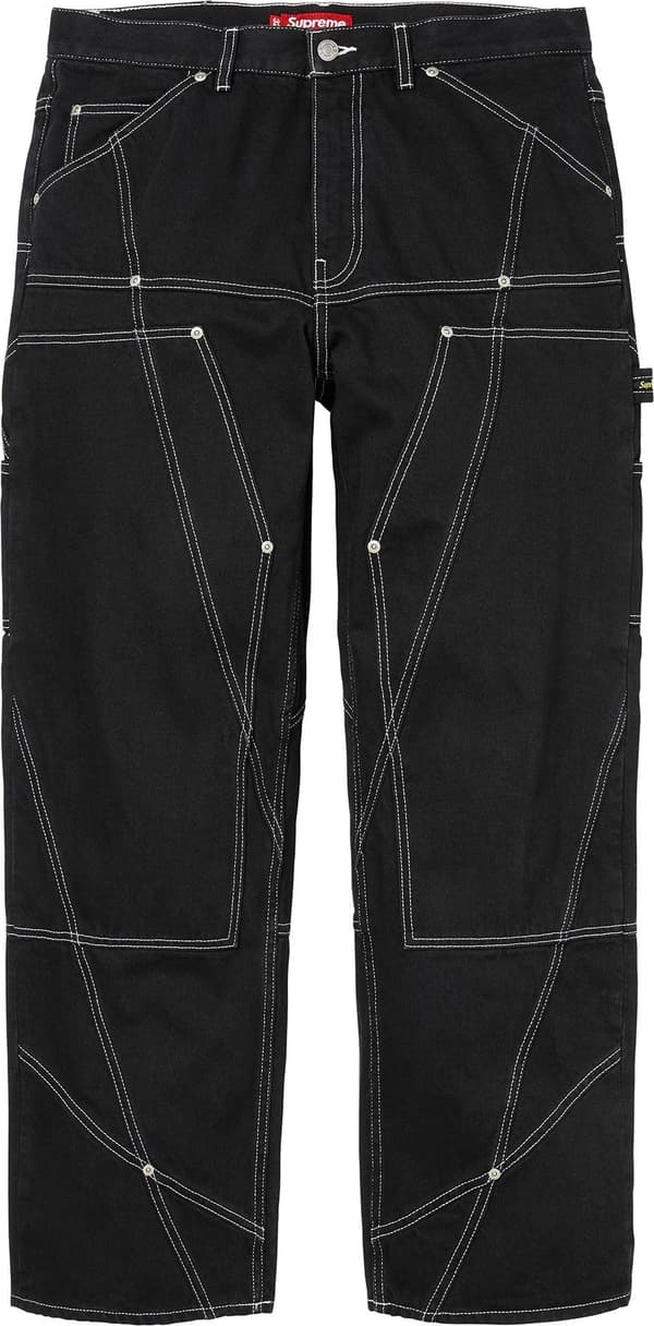 Paneled Double Knee Painter Pant - Black (front)