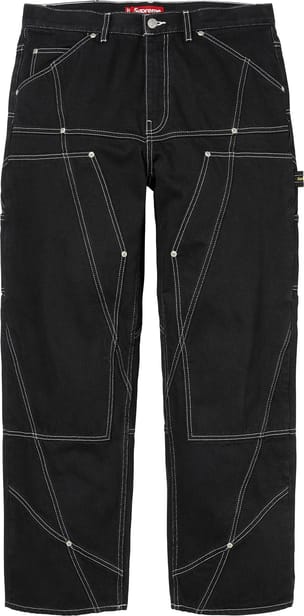 Paneled Double Knee Painter Pant Black