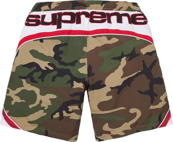 Paneled Water Short - Woodland Camo (detail)