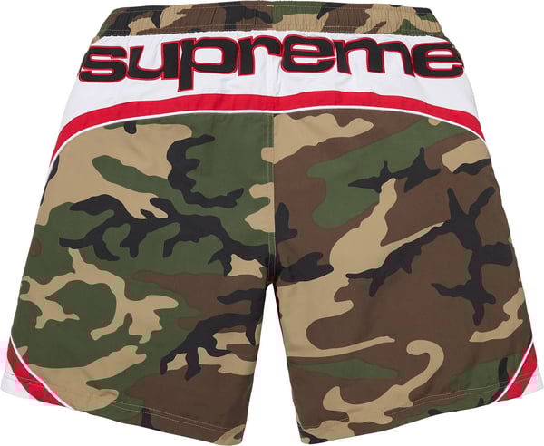 Paneled Water Short - Woodland Camo (detail)