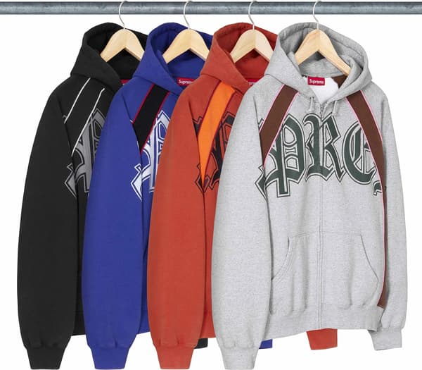 Paneled Zip Up Hooded Sweatshirt - Group Shot