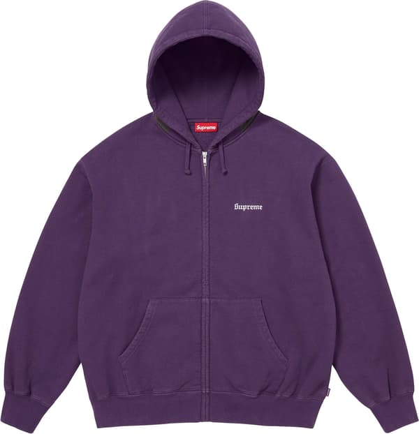 Paris Is Burning Zip Up Hooded Sweatshirt - Purple (front)