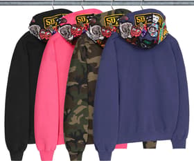 Patches Zip Up Hooded Sweatshirt