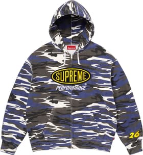Performance Zip Up Hooded Sweatshirt Blue Camo