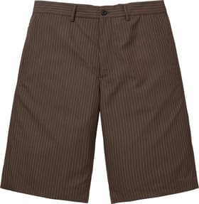 Pinstripe Wool Trouser Short Brown