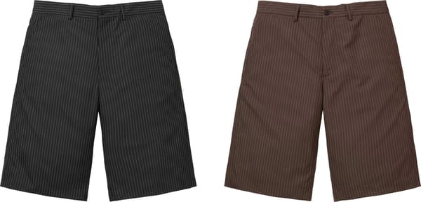Pinstripe Wool Trouser Short - Group Shot