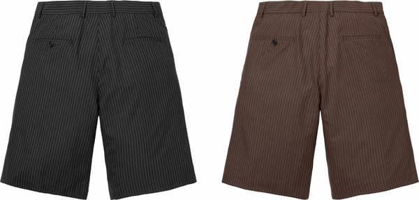Pinstripe Wool Trouser Short - Group Shot