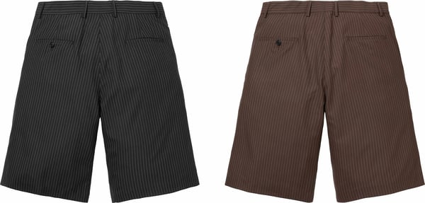 Pinstripe Wool Trouser Short - Group Shot
