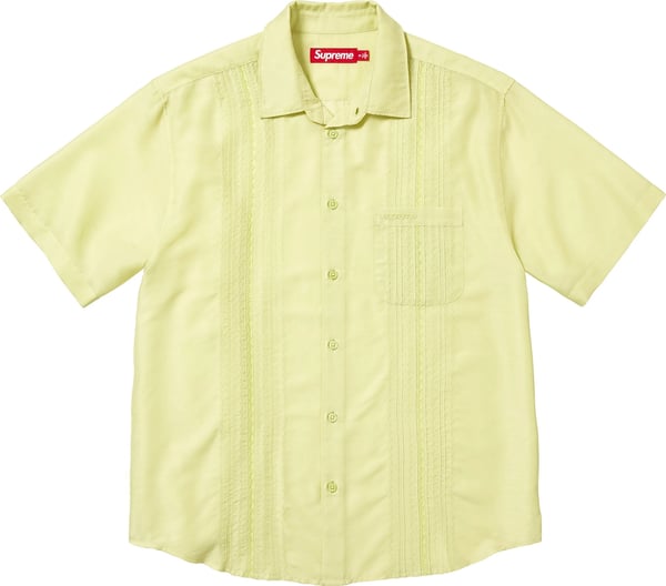 Pintuck S/S Shirt - Lime (front)