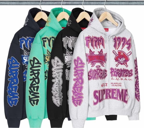 Pirates Zip Up Hooded Sweatshirt - Group Shot