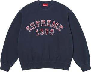 Plaid Arc Crewneck Navy