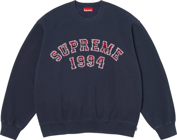 Plaid Arc Crewneck - Navy (front)