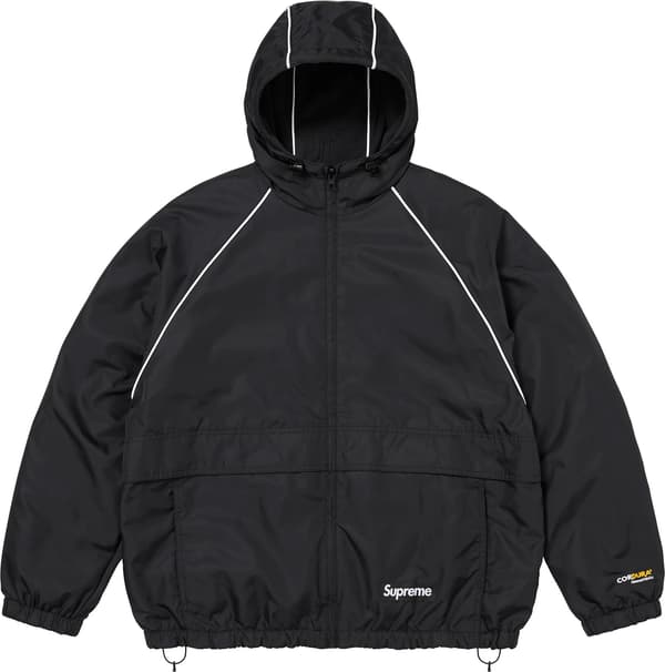 Polartec® Reversible Hooded Track Jacket - Black (front)
