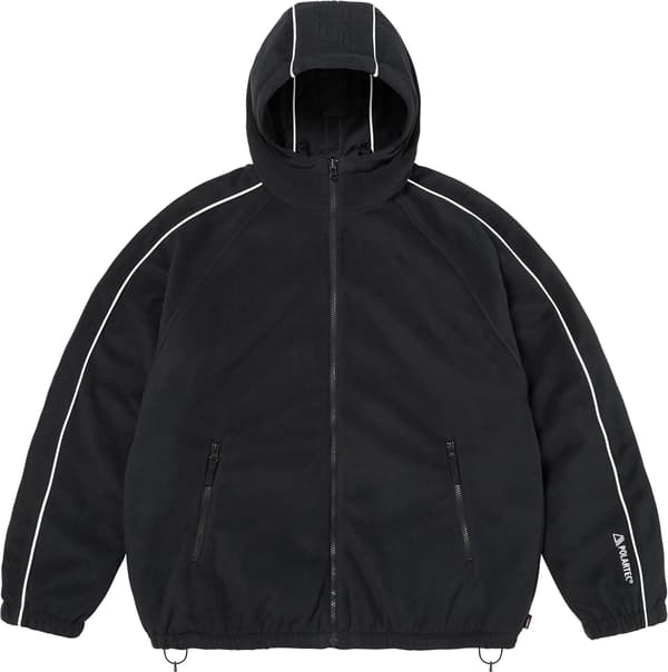 Polartec® Reversible Hooded Track Jacket - Black (detail)